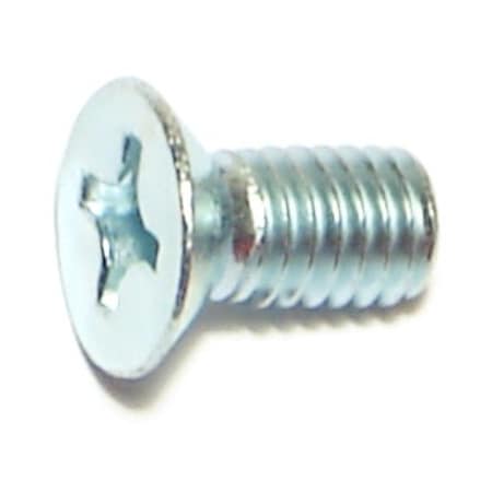 Midwest Fastener M6-1.00 x 12 mm Phillips Flat Machine Screw, Zinc Plated Steel, 25 PK 31242